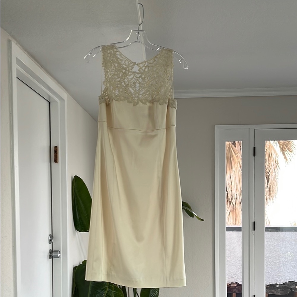 Trina Turk Ivory Satin Dress